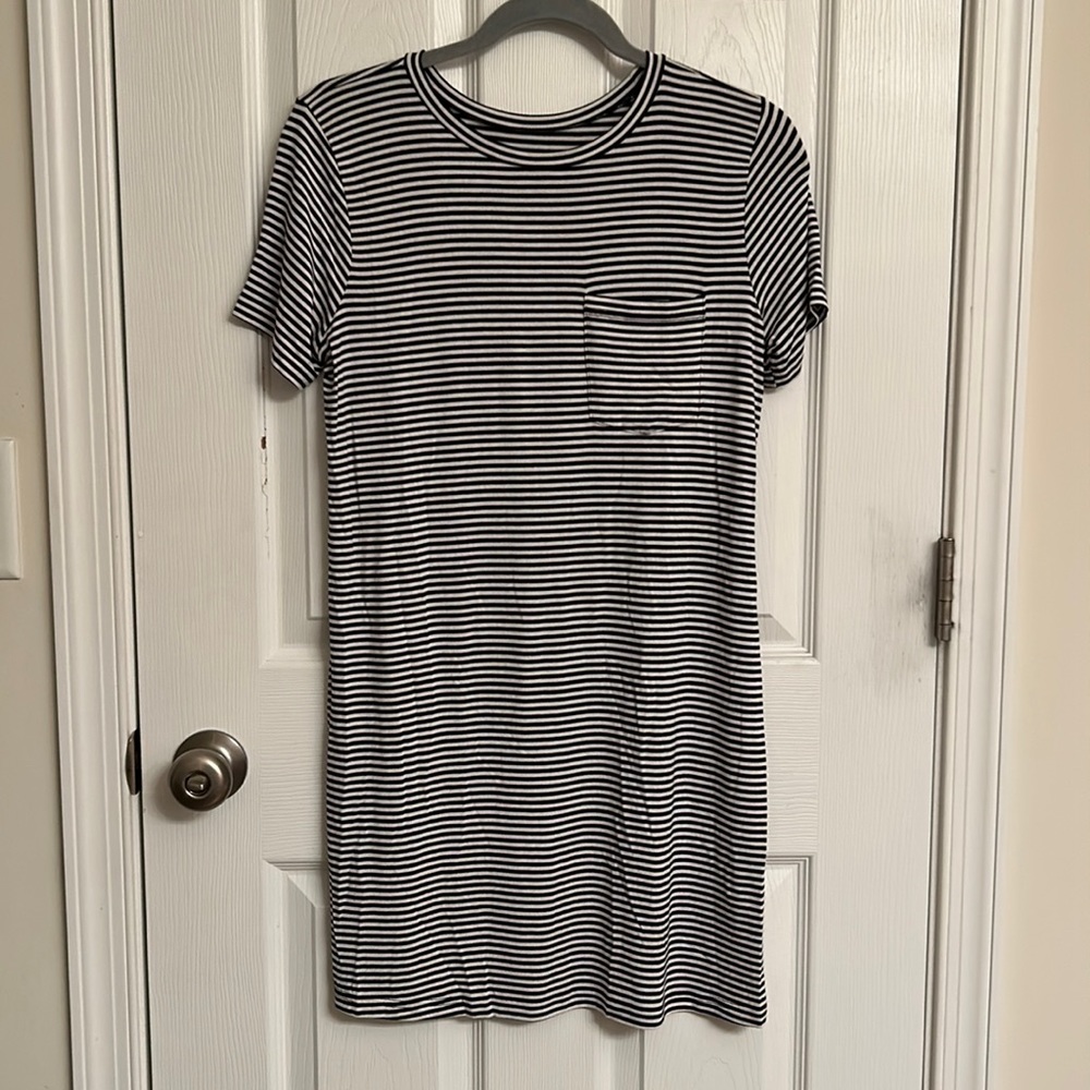 Abercrombie & Fitch Blue & White Striped Short Sleeve T-shirt Dress Size XS EUC